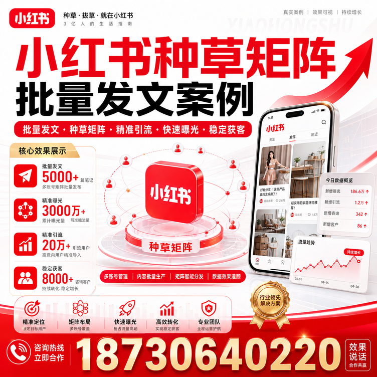 恩施小红书种草矩阵批量发文案例